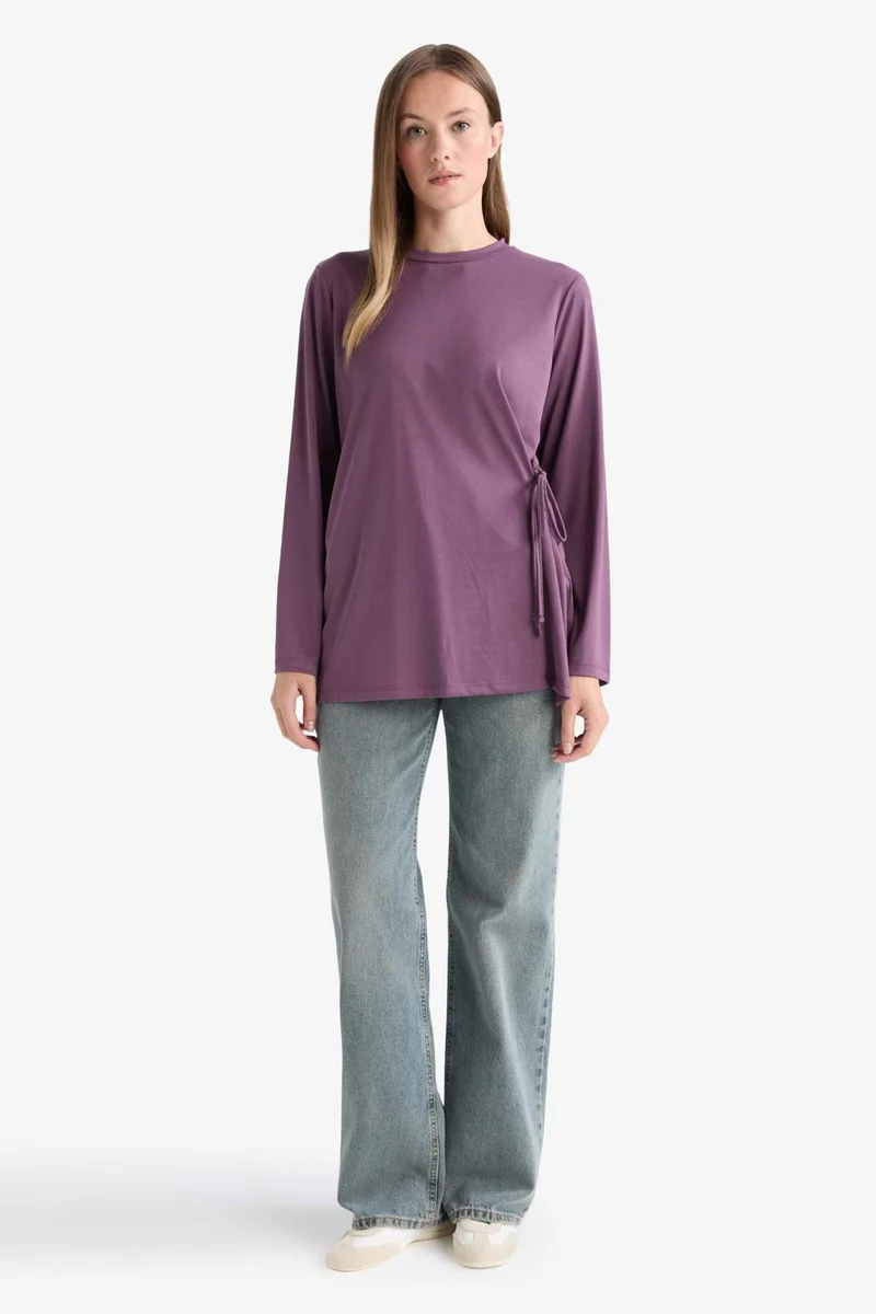 ديفاكتو Regular Fit Modal Long Sleeve Tunic
