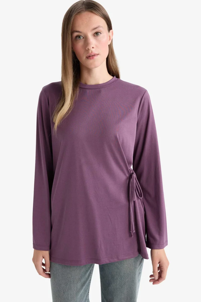 ديفاكتو Regular Fit Modal Long Sleeve Tunic
