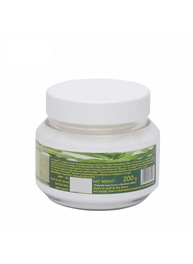 So Sweet So Sweet Stevia Powder Sugar Free Zero Calorie Natural Sweetener -2000g (Pack of 10) 200gm Each  - Image 3