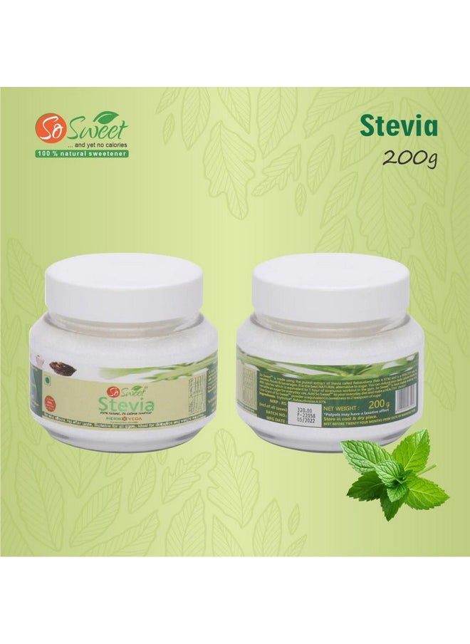 So Sweet So Sweet Stevia Powder Sugar Free Zero Calorie Natural Sweetener -2000g (Pack of 10) 200gm Each  - Image 4