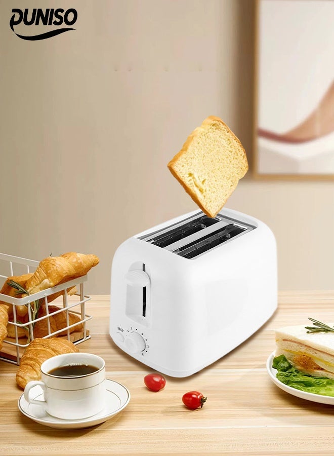 DUNISO Toaster, Breakfast Machine, 220V, Double Sided Heating, 6 Toasting Settings, Defrost, Reheat And Cancel Functions, Wide Slots, Dual Independent Toasting Settings, Removable Crumb Tray, Stainless Steel, White  - Image 1