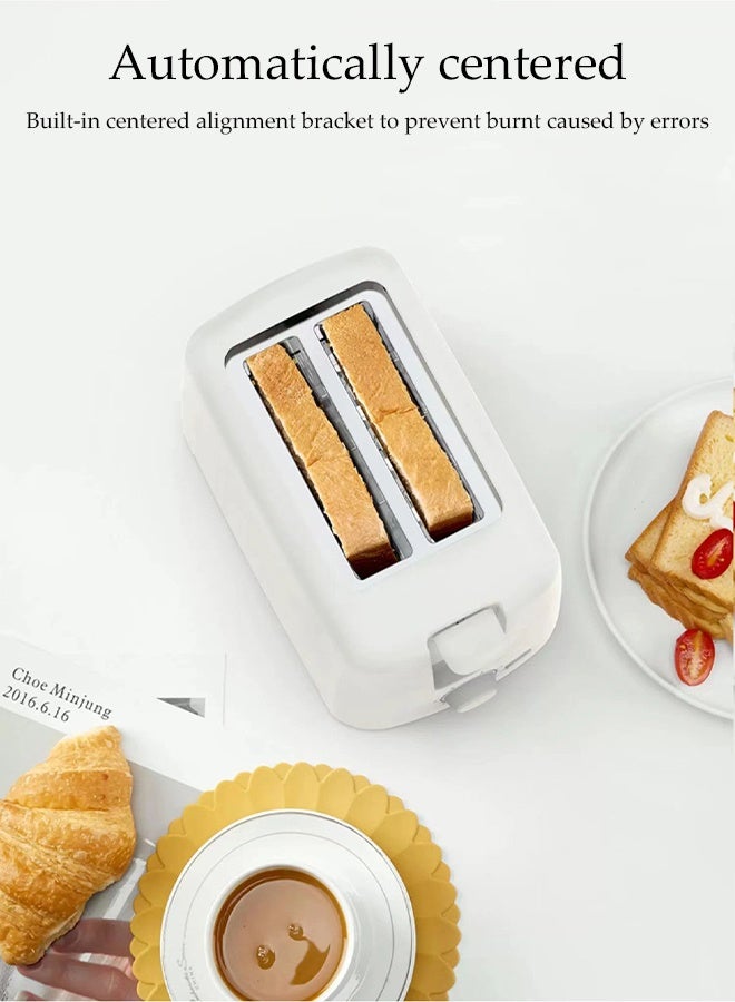 DUNISO Toaster, Breakfast Machine, 220V, Double Sided Heating, 6 Toasting Settings, Defrost, Reheat And Cancel Functions, Wide Slots, Dual Independent Toasting Settings, Removable Crumb Tray, Stainless Steel, White  - Image 5