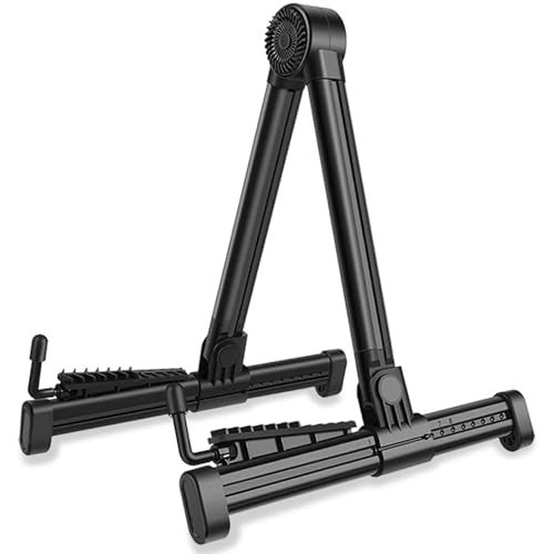 UPELLA Guitar Stands, ABS Plastic Lightweight Strong A-Frame Guitar Floor Stand, Guitar Rack Foldable Guitars Holder for Bass, Banjo, Cello, Mandolin, Guitar Accessories (Black) - Image 1