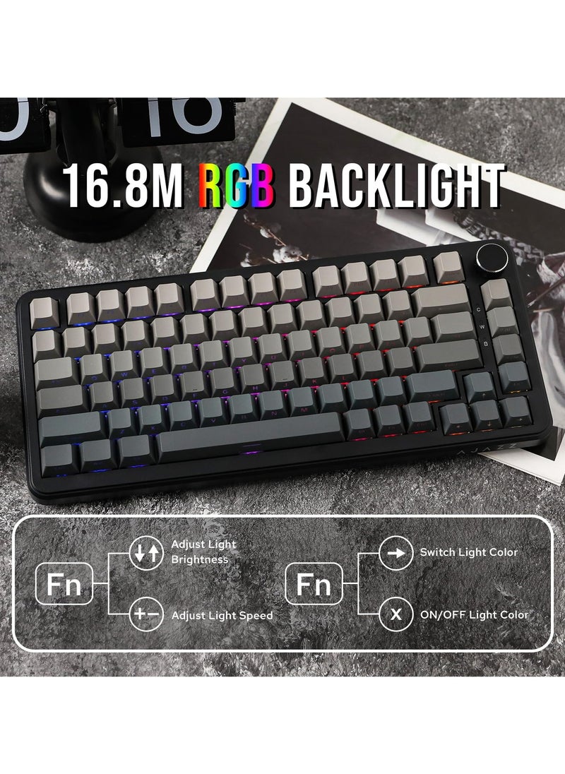AK820 MAX Gasket Mount Wireless Mechanical Keyboard BT5.0/2.4GHz/USB-C Gaming Keyboard 5 Layer Pad Flex-cut PCB FR4 Plate with RGB Backlight for Win/Mac