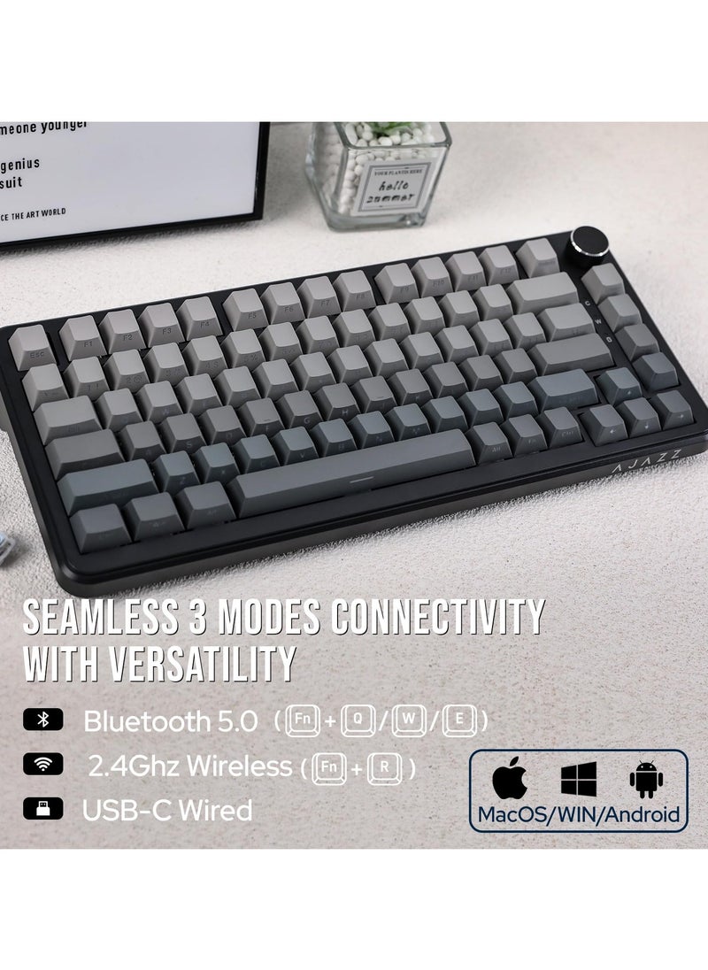 AK820 MAX Gasket Mount Wireless Mechanical Keyboard BT5.0/2.4GHz/USB-C Gaming Keyboard 5 Layer Pad Flex-cut PCB FR4 Plate with RGB Backlight for Win/Mac