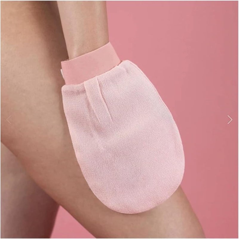 Exfoliating Glove Dead Skin Remover for Smooth Glowing Skin Pink Body Scrubber Mitt for Deep Exfoliation Shower Bath Essential Easy to Use for All Skin Types Pack of 2 - Image 3