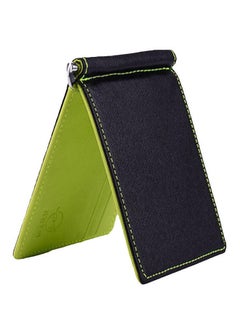 NIBEMINENT Faux Leather Bi-Fold Money Clip Green/Black 