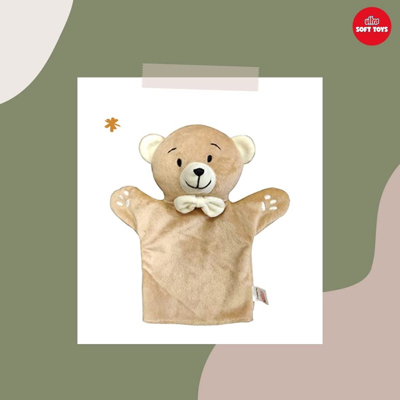 Ultra 9 inch Teddy with Long Sleeve Hand Puppet Soft Premium Plush Toy for Kids in Brown | Perfect for Snuggling & Playtime | Animal | Birthday Gift | Anniversary | Christmas | Diwali | Home Décor - Image 3