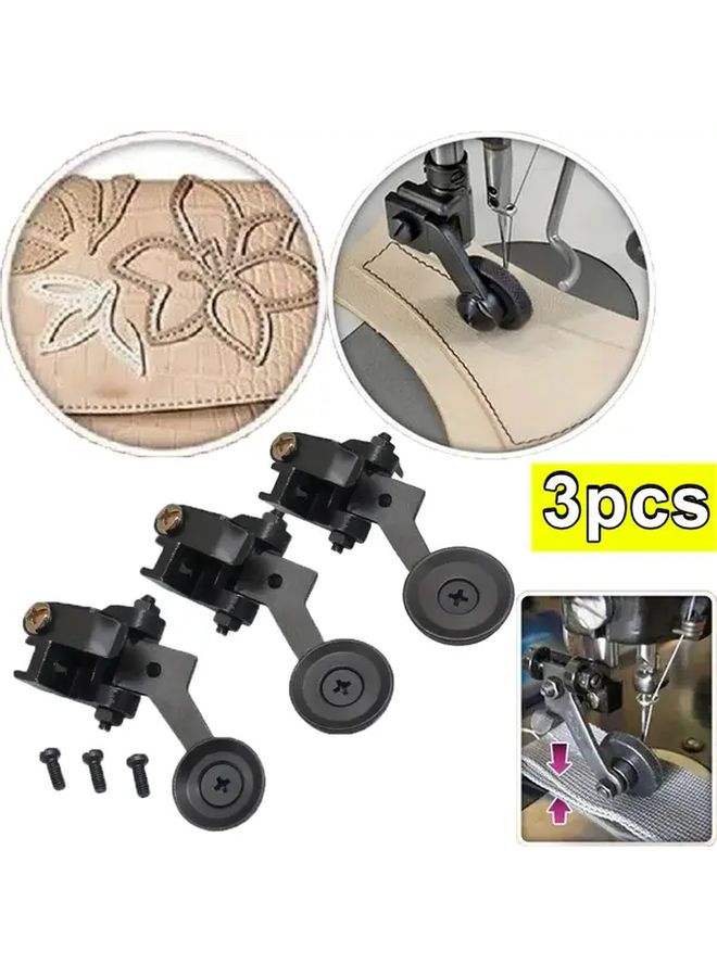 3pcs Heavy Duty Faux Leather Roller Foot Set for Sewing Machines Ergonomic Handle Easy Install Presser Foot 3 Sizes for Juki Singer Brother Industrial Sewing Machines Portable Roller Attachment - Image 1