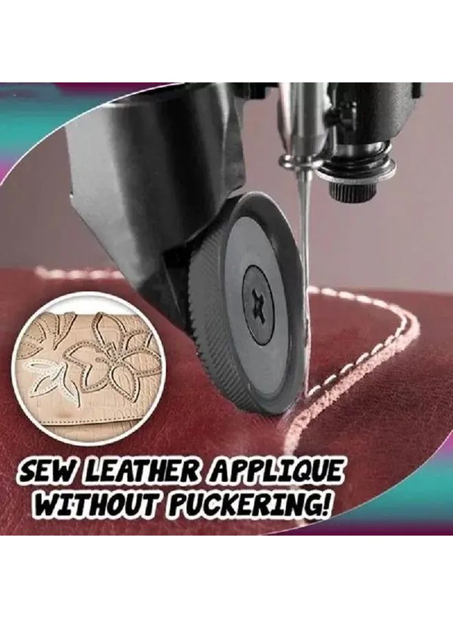 3pcs Heavy Duty Faux Leather Roller Foot Set for Sewing Machines Ergonomic Handle Easy Install Presser Foot 3 Sizes for Juki Singer Brother Industrial Sewing Machines Portable Roller Attachment - Image 3