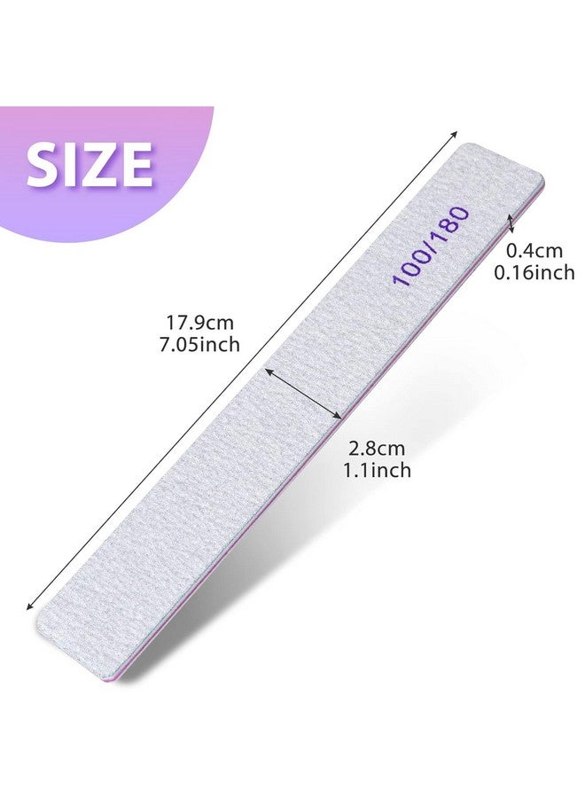 Ruby Face RUBYFACE Nail Files & Buffers, Reusable 100/180 Grit Double Sides Washable Nail File Manicure Tools for Poly Nail Extension Gel and Acrylic Nails Tools for Home (100/180 Grit Double, 3 - PCS) - Image 3