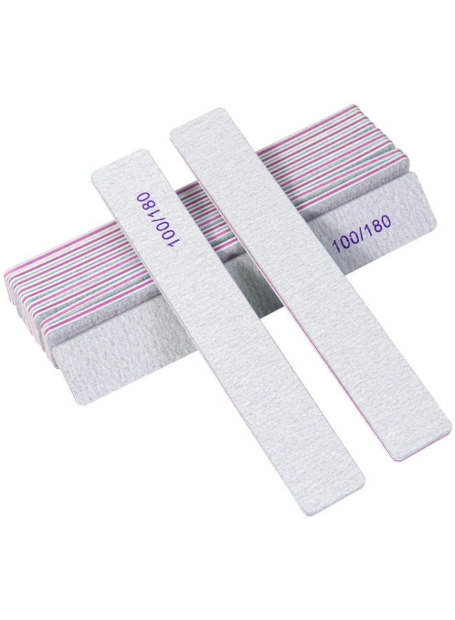 Ruby Face RUBYFACE Nail Files & Buffers, Reusable 100/180 Grit Double Sides Washable Nail File Manicure Tools for Poly Nail Extension Gel and Acrylic Nails Tools for Home (100/180 Grit Double, 3 - PCS) - Image 2