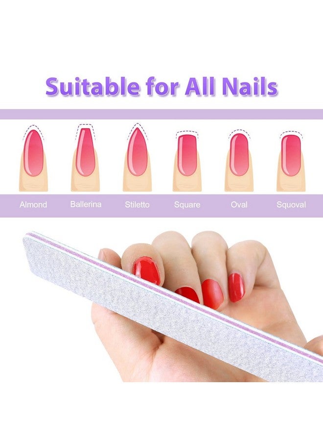 Ruby Face RUBYFACE Nail Files & Buffers, Reusable 100/180 Grit Double Sides Washable Nail File Manicure Tools for Poly Nail Extension Gel and Acrylic Nails Tools for Home (100/180 Grit Double, 3 - PCS) - Image 5