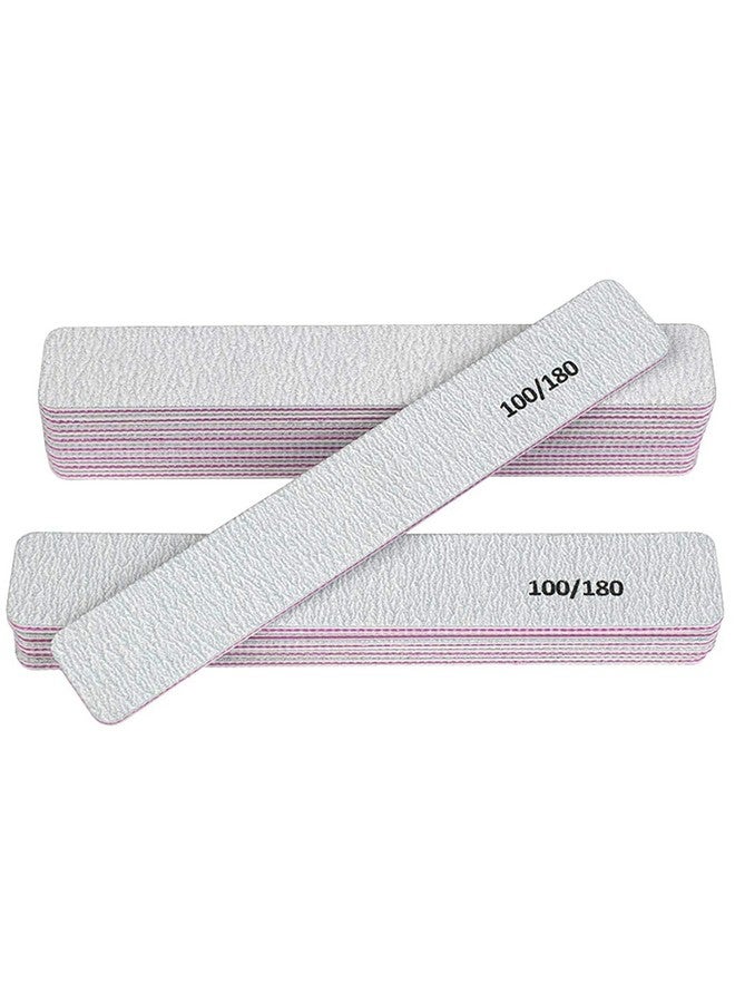 Ruby Face RUBYFACE Nail Files & Buffers, Reusable 100/180 Grit Double Sides Washable Nail File Manicure Tools for Poly Nail Extension Gel and Acrylic Nails Tools for Home (100/180 Grit Double, 3 - PCS) - Image 1