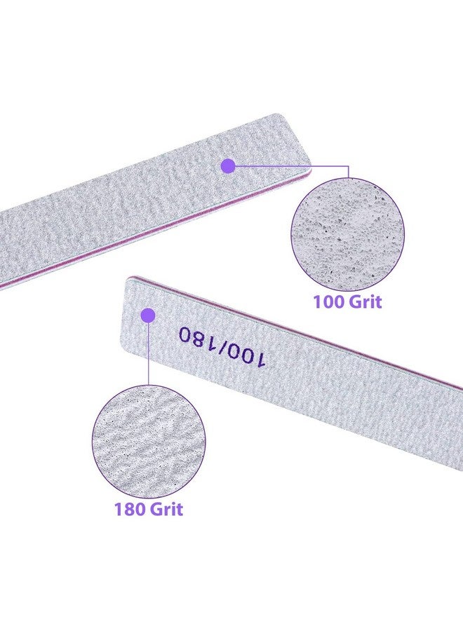 Ruby Face RUBYFACE Nail Files & Buffers, Reusable 100/180 Grit Double Sides Washable Nail File Manicure Tools for Poly Nail Extension Gel and Acrylic Nails Tools for Home (100/180 Grit Double, 3 - PCS) - Image 4