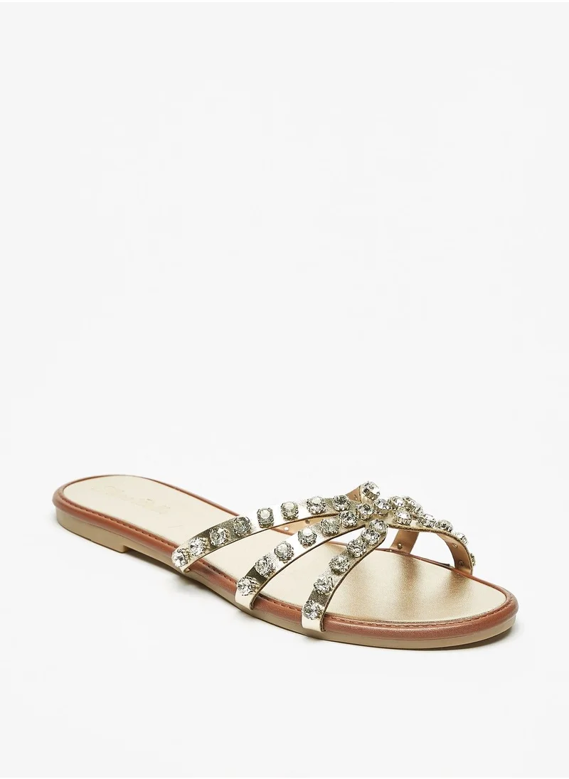 فلورا بيلا Embellished Strap Slides