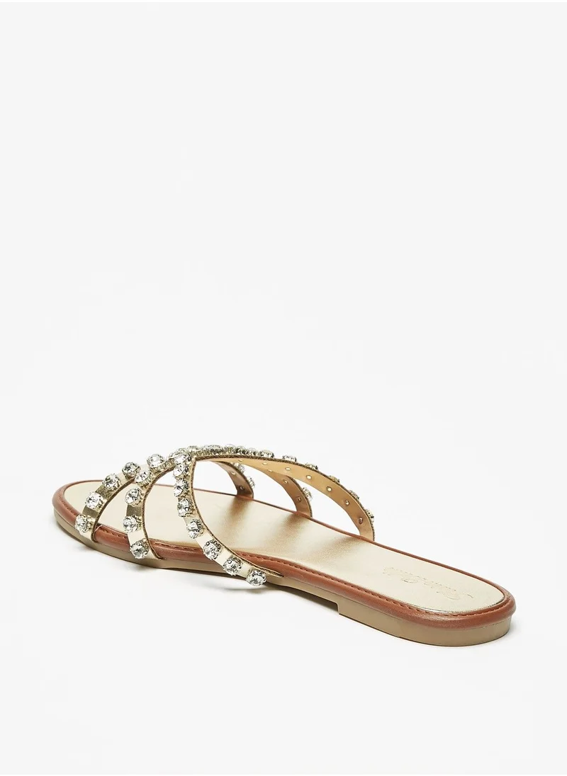 فلورا بيلا Embellished Strap Slides