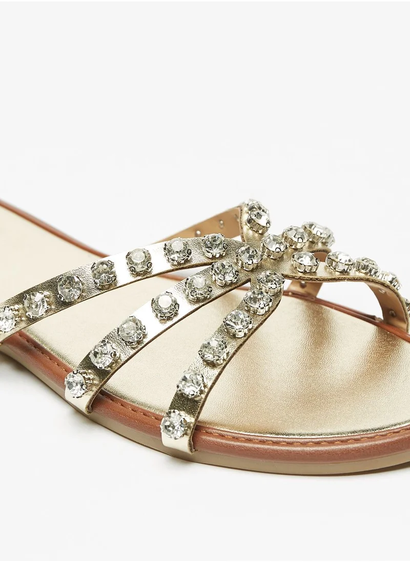 فلورا بيلا Embellished Strap Slides