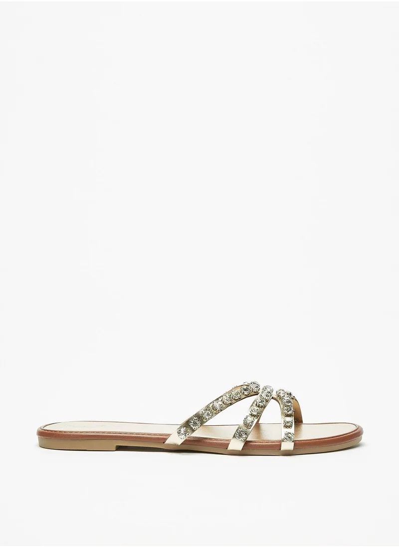 فلورا بيلا Embellished Strap Slides