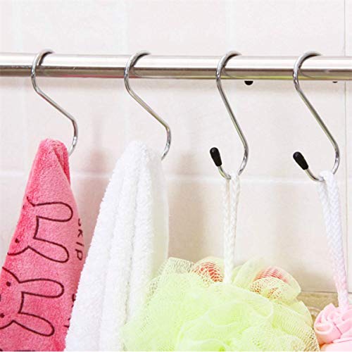 pepplo® Heavy Duty S Hooks, Stainless Steel S Shaped Hooks for Hanging Kitchenware Pan Pots Utensils Closet Clothes Bags Towels Plants Kitchen Hooks Hanger, 3 inch(20PCS) - Image 2