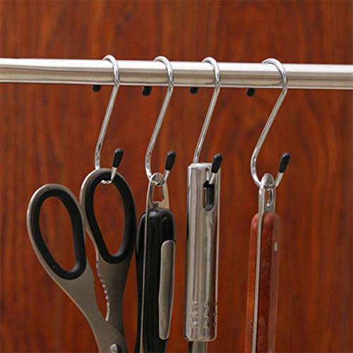 pepplo® Heavy Duty S Hooks, Stainless Steel S Shaped Hooks for Hanging Kitchenware Pan Pots Utensils Closet Clothes Bags Towels Plants Kitchen Hooks Hanger, 3 inch(20PCS) - Image 3