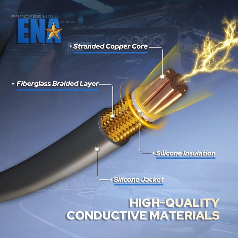 ENA Red Spark Plug Wire Set for Cadillac Chevrolet GMC - Image 3