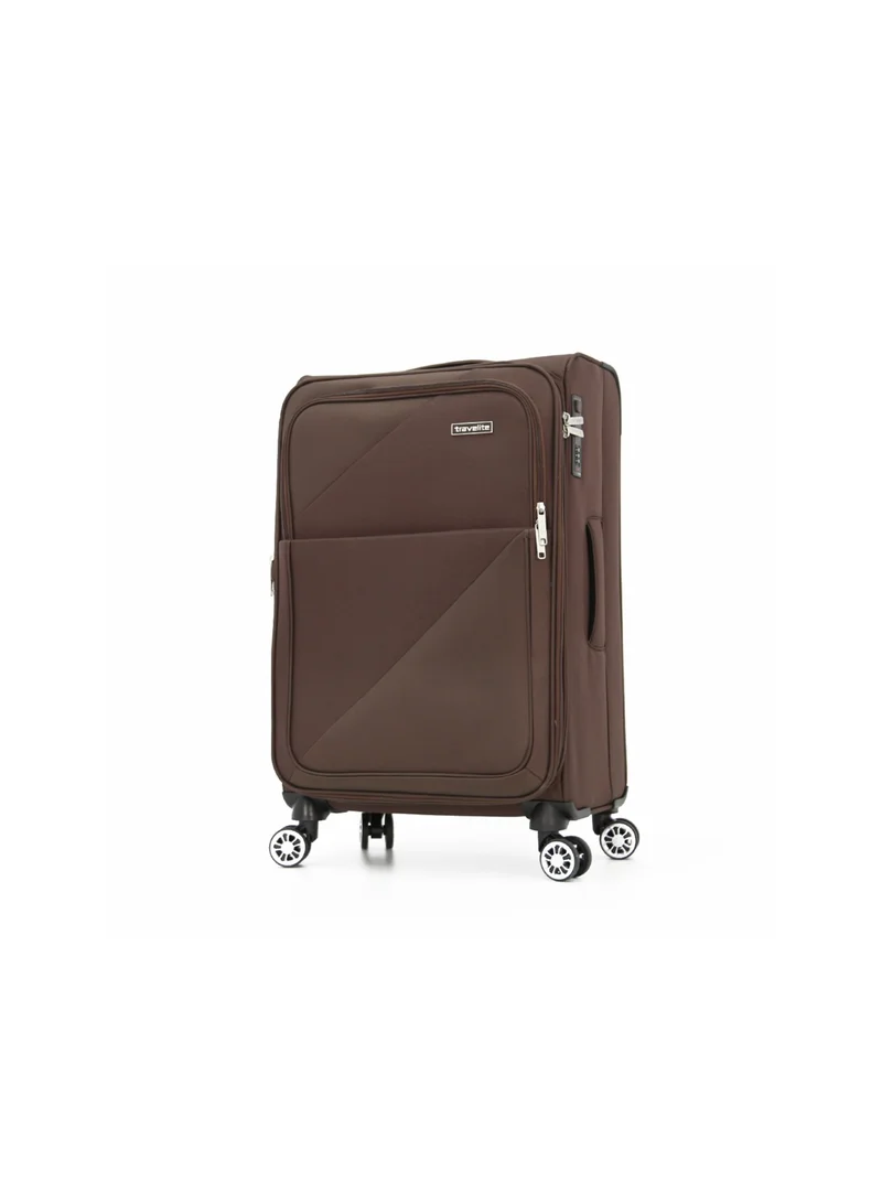 ترافلايت Softside Luggage Trolley Bag 3 Pieces Set,Brown (S-20",M-24",L-28")