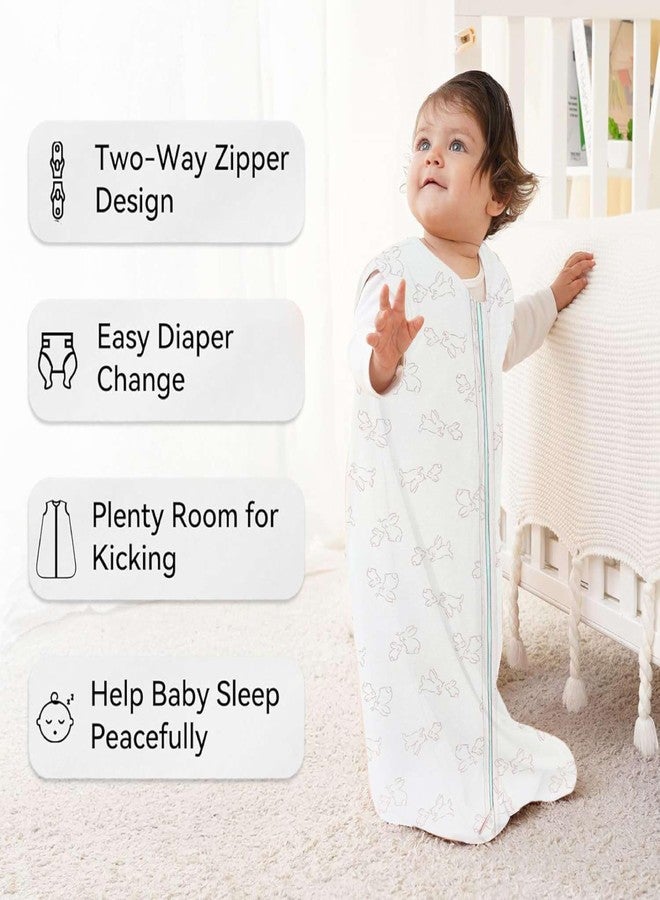 ZIKKU Baby Sleeping Sack, 100% Cotton, Wearable Blanket for Newborns and Toddlers, Lightweight, Breathable, Double Zipper (Rabbit Print Design, 0-6 Months) - Image 5