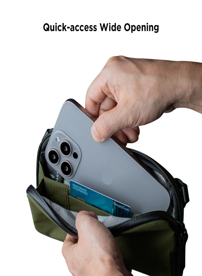 ALPAKA Flight Pouch - Mens Travel Bag Crossbody Phone Case, 0.3L Travel Purse for men,Water-resistant Fabric, Adjustable & Detachable Shoulder Strap, YKK Zipper,Travel Wallet Green - Image 4