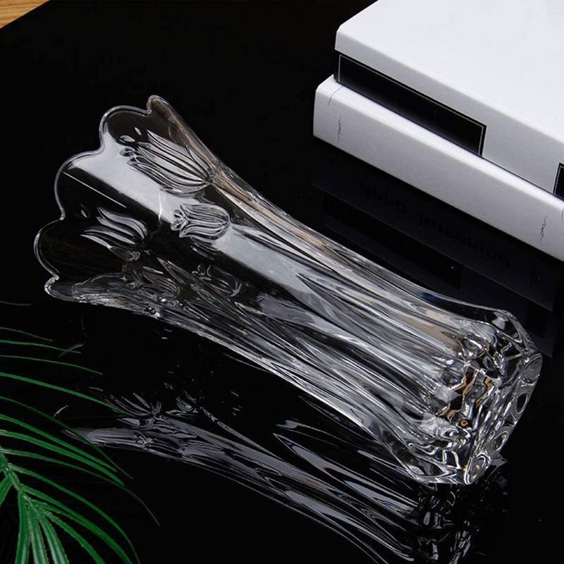 BRUSHFINCH Glass Vase for Home Decor Center Table Bedroom Living Room and Office Decoration Pack of 1 Clear Luster Glass Vase Decorative vase for Home Office Desk Etc - Image 1