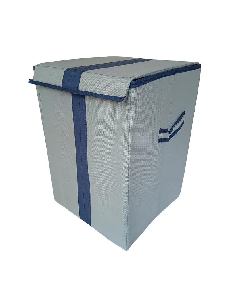 Nimmi Foldable Laundry Bag Organize Cloth Toys with Lid Side Handle Storage Laundry Grey Color - Image 3