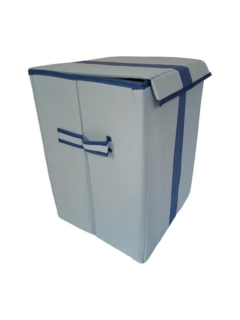 Nimmi Foldable Laundry Bag Organize Cloth Toys with Lid Side Handle Storage Laundry Grey Color - Image 2