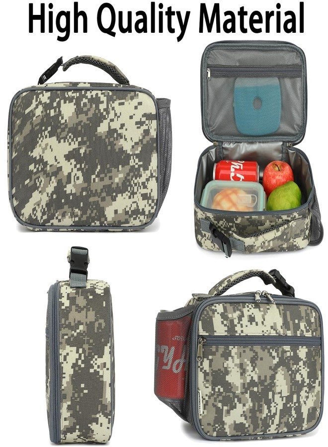 GYEUKHAM Insulated Lunch Box for School, Thermal Reusable Durable Freezable Lunch Bags for Kids Boys Girls Men Women - Small Soft Cooler Portable Lunch Tote Kit for Work Picnic Travel,Grey Camo - Image 5