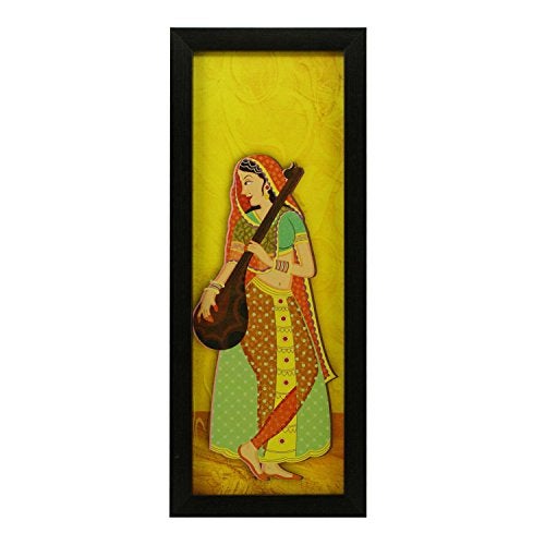 Indianara 3 PC Set of Radha Krishna Paintings (1059) Without Glass 5.2 X 12.5, 9.5 X 12.5, 5.2 X 12.5 inch - Image 4