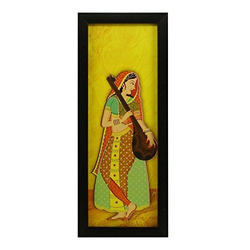 Indianara 3 PC Set of Radha Krishna Paintings (1059) Without Glass 5.2 X 12.5, 9.5 X 12.5, 5.2 X 12.5 inch - Image 2