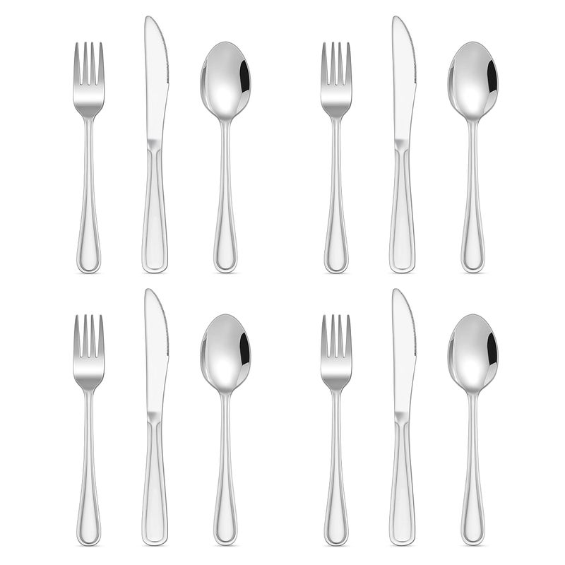 Joyfair Childrens Cutlery Set12Piece Stainless Steel Kids Utensils Set Toddler Eating Flatware Silverware Include 4 Forks 4 Spoons 4 Safe Knives Small Size  Reusable Dishwasher Safe