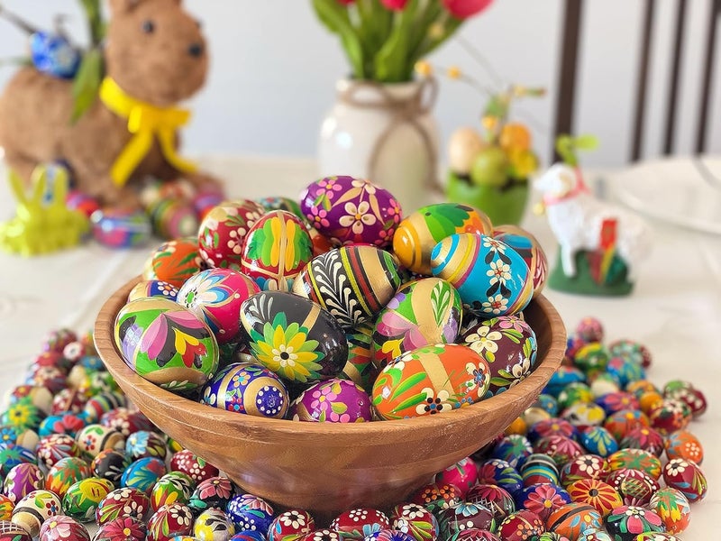 Importer AM Polish Easter Handpainted Wooden Eggs (Pisanki) Decorative Eggs for Easter Set of 12 Medium Eggs - Image 4