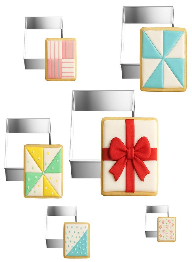 FUSOTO 6PCS Square Cookie Cutter Set, Large Geometric Stainless Steel Baking Supplies for Homemade Cookies, Square Plaque Cookie Cutters Shapes Biscuit Molds, 6 Sizes (1.5, 2, 2.5, 3, 3.5, 4 Inch) - Image 1