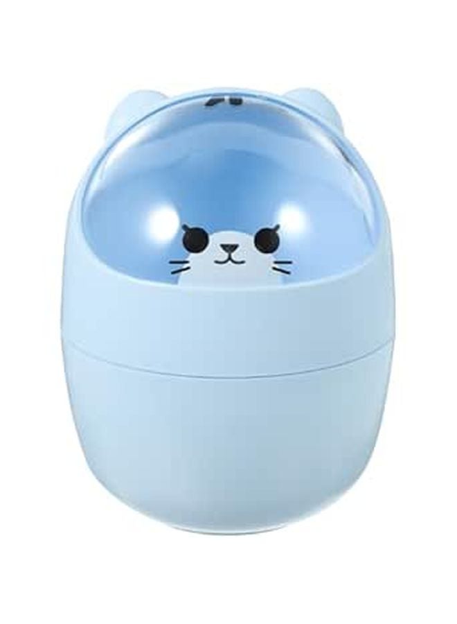 Blue Bear Shaped Mini Desktop Trash Bin With Lid For Office Home Desk - Image 1