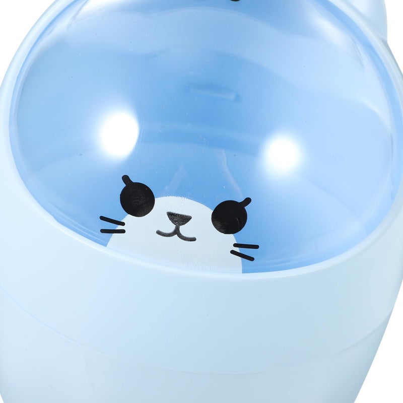 Blue Bear Shaped Mini Desktop Trash Bin With Lid For Office Home Desk - Image 5