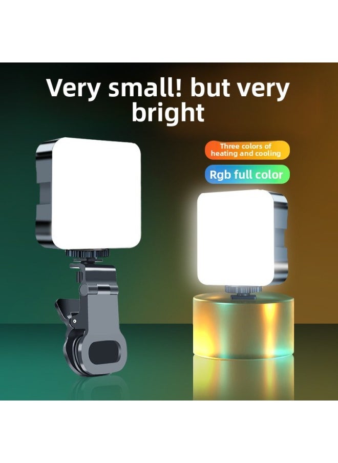 General - Portable Outdoor Live Square Soft Light Cool And Warm Photography Light USB Charging RGB Pocket Light-Light Source Color:【rgb】fill Light - Image 1