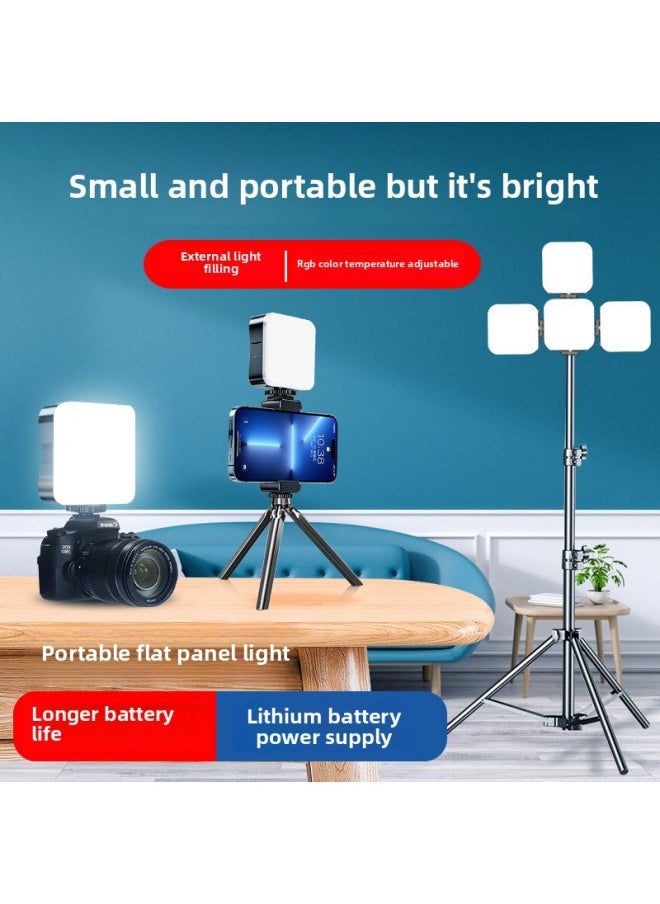 General - Portable Outdoor Live Square Soft Light Cool And Warm Photography Light USB Charging RGB Pocket Light-Light Source Color:【rgb】fill Light - Image 1