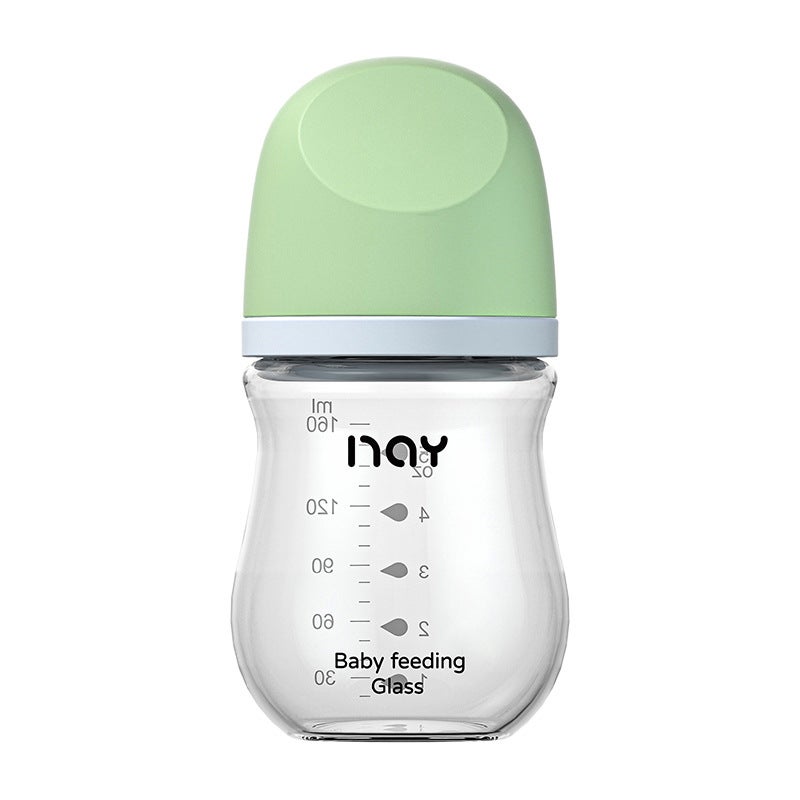 Noon Glass Bottle Newborn Baby Wide Diameter Anti-Flatulence Anti-Choking Newborn Baby Bottle Manufacturer Ready Stock(N-0015-160mL light powder) - Image 5