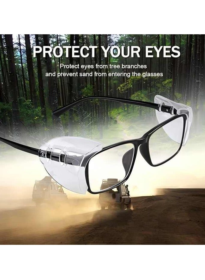 2 Pairs Eye Glasses Side Shields, Flexible Slip on Side Shields for Safety Glasses Fits Small to Large Eyeglasses - Image 2