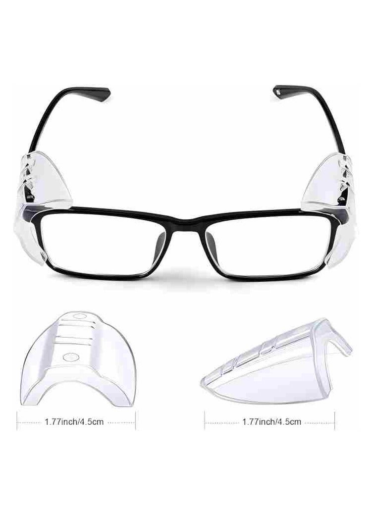 2 Pairs Eye Glasses Side Shields, Flexible Slip on Side Shields for Safety Glasses Fits Small to Large Eyeglasses - Image 3