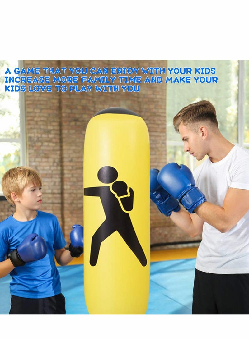Excefore Punching Bag for Kidsand Adults with Stand, Inflatable Boxing 63”Freestanding Karate, Home Practice Immediate Bounce-Back to Release Stress - Image 5