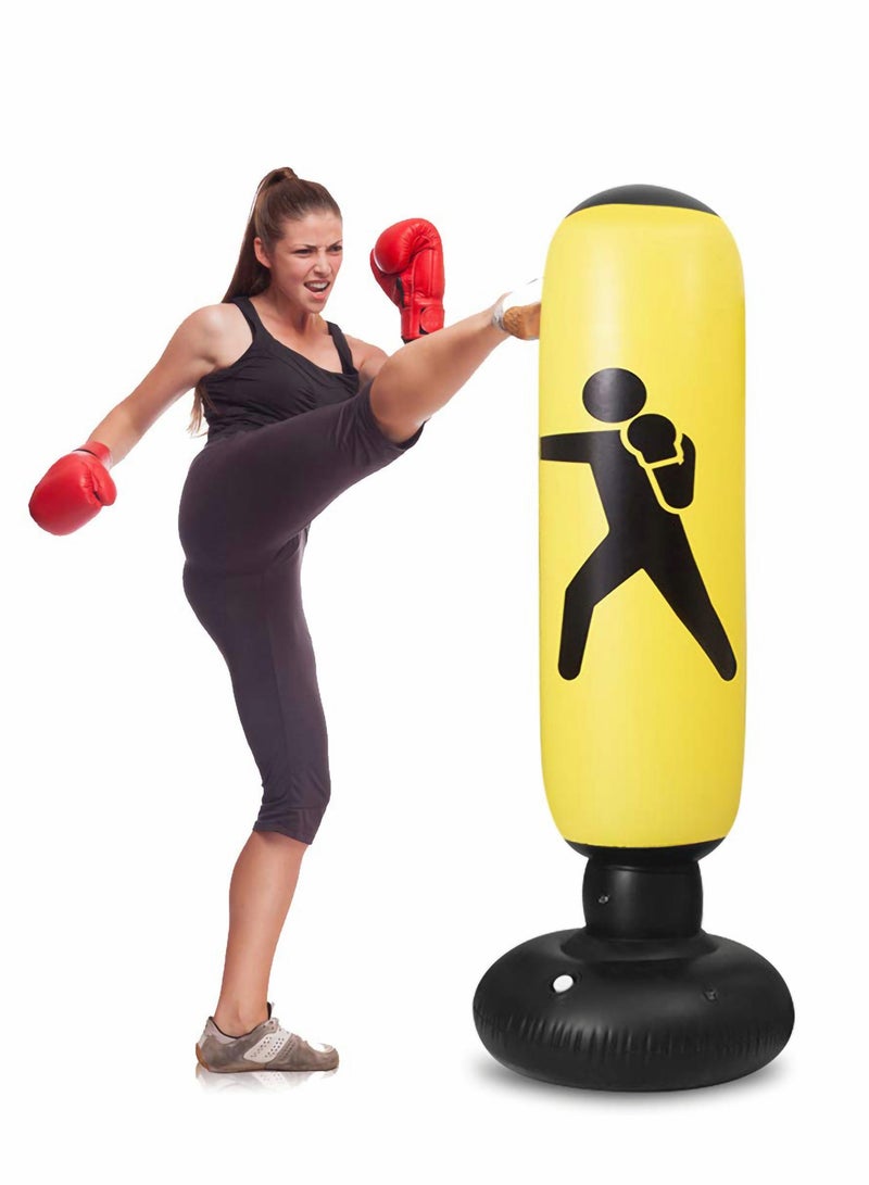 Excefore Punching Bag for Kidsand Adults with Stand, Inflatable Boxing 63”Freestanding Karate, Home Practice Immediate Bounce-Back to Release Stress - Image 1