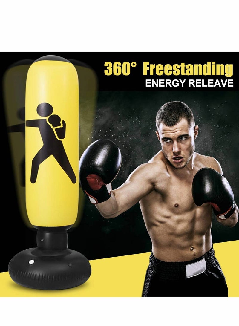 Excefore Punching Bag for Kidsand Adults with Stand, Inflatable Boxing 63”Freestanding Karate, Home Practice Immediate Bounce-Back to Release Stress - Image 3