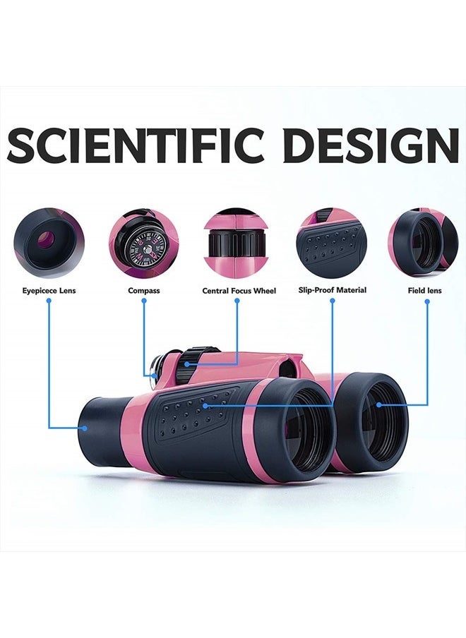 Vanstarry Vanstarry Compact Binoculars for Kids Bird Watching Hiking Camping Fishing Accessories Gear Essentials Best Toy Gifts for Boys Girls Children Toddler Waterproof 5X30 Optical Lens Including Compass  - Image 3