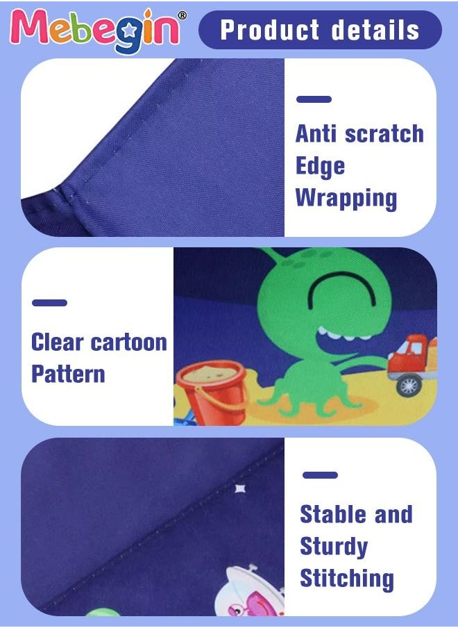 MEBEGIN - Kids Round Ball Pit, Foldable Pool Set with 11 Pieces Fishing Toy, Creeping Mat and 1 Storage Bag, Portable Pet Pool with Space-themed Patterns, Easy to Storage and Carry, Space for Kids and Pets to Play, 100*35cm - Image 1